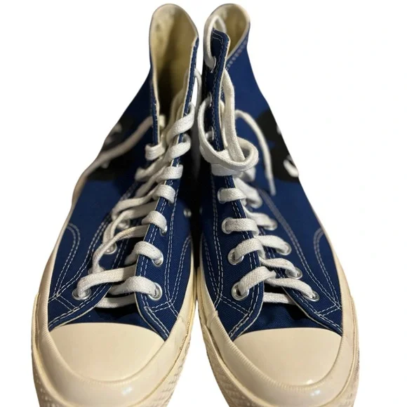 Converse White and Blue High-Tops - Picture 1 of 3